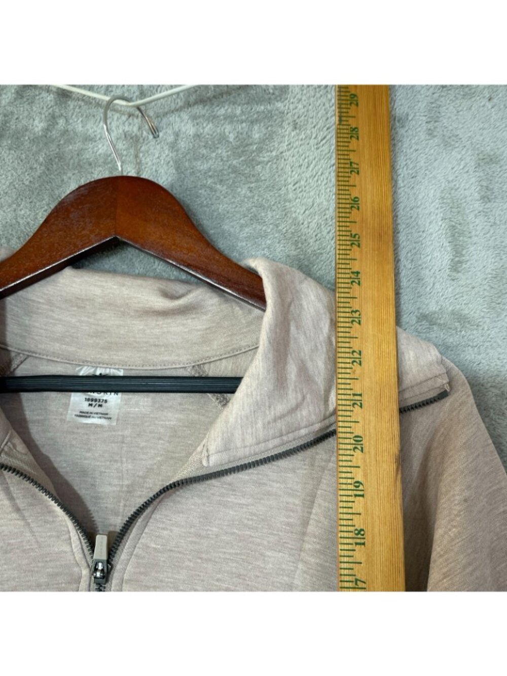 NWT Danskin Women's M Luxe Half Zip Pullover Sweatshirt Chai Heather  C1064 - Picture 6 of 12